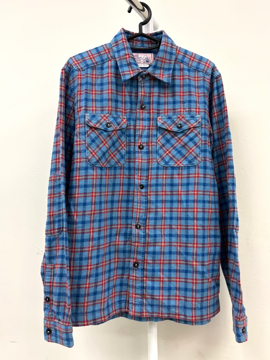 빈티지 블루 체크 셔츠 상품이미지5