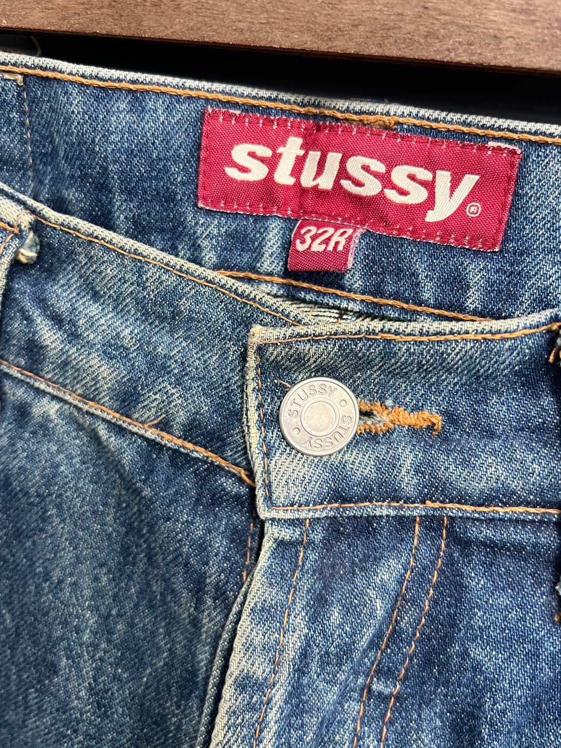 Stussy 스투시 버튼플라이 레귤러핏 연청 데님 팬츠 상품이미지5