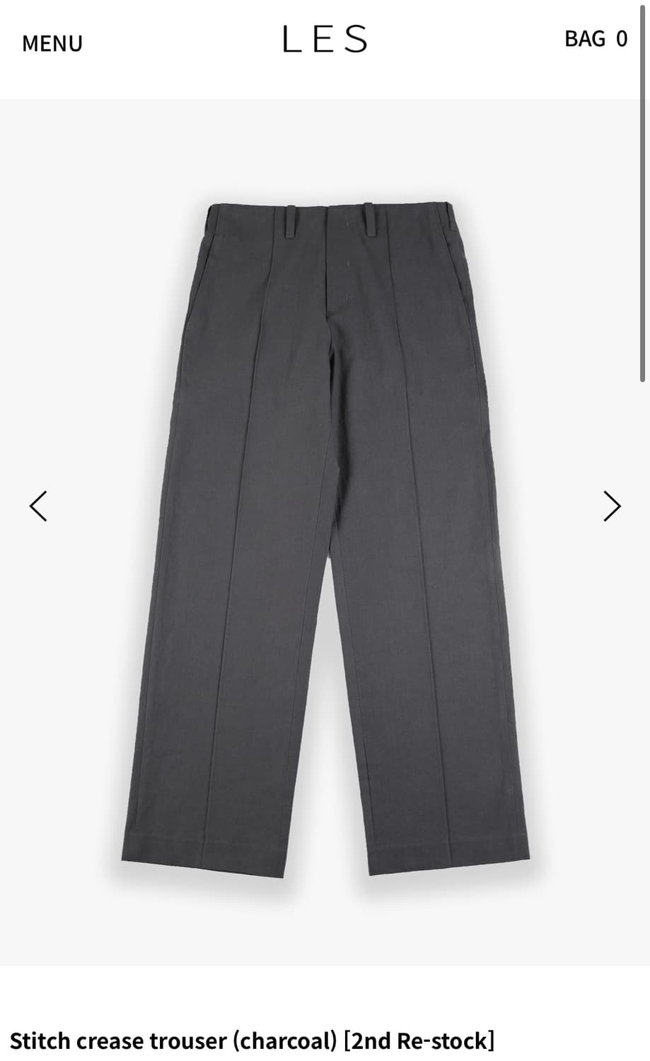 Stitch crease trouser (charcoal) 상품이미지1