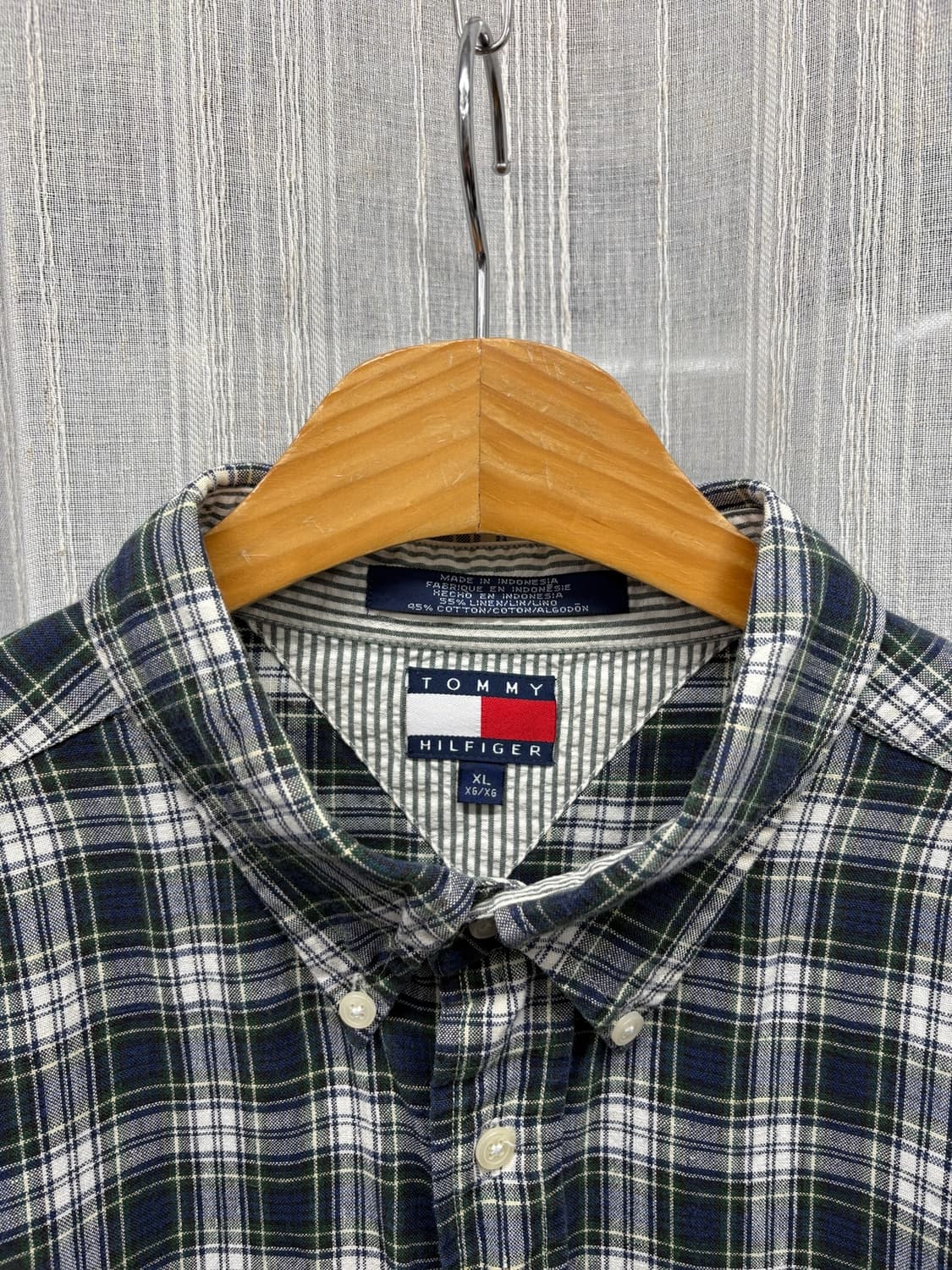 00s 타미힐피거 빈티지 체크 플란넬 셔츠 Size: XL 상품이미지4