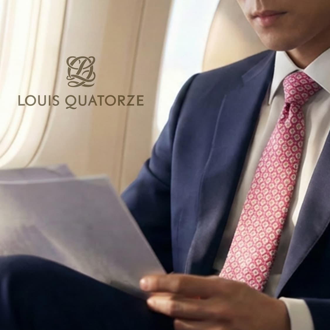 루이까또즈 실크 핑크 자카드 패턴 넥타이 9.1cm A+등급 K2343 상품이미지1