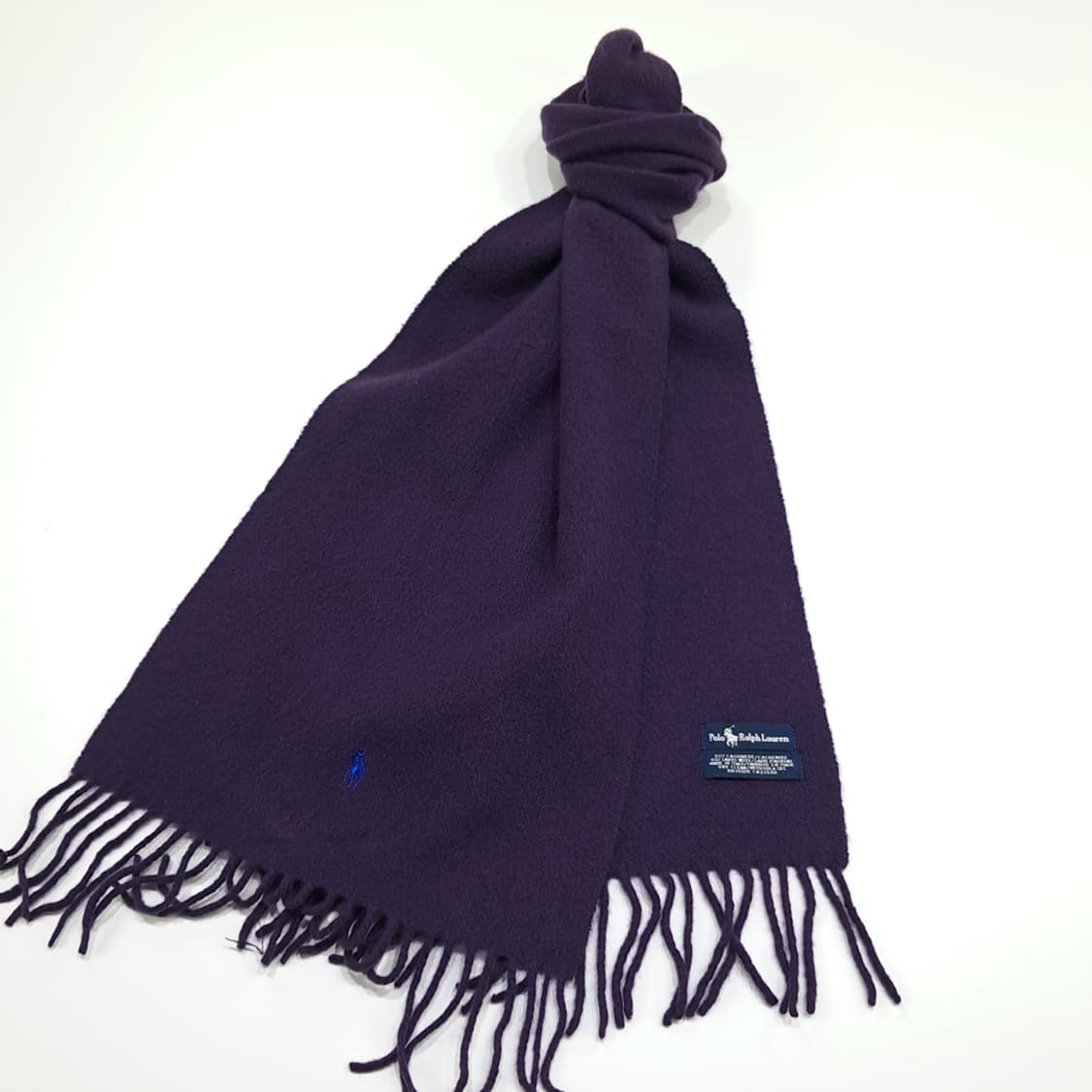 MX349 폴로 랄프로렌 퍼플 캐시미어 램스울 목도리 머플러 상품이미지2