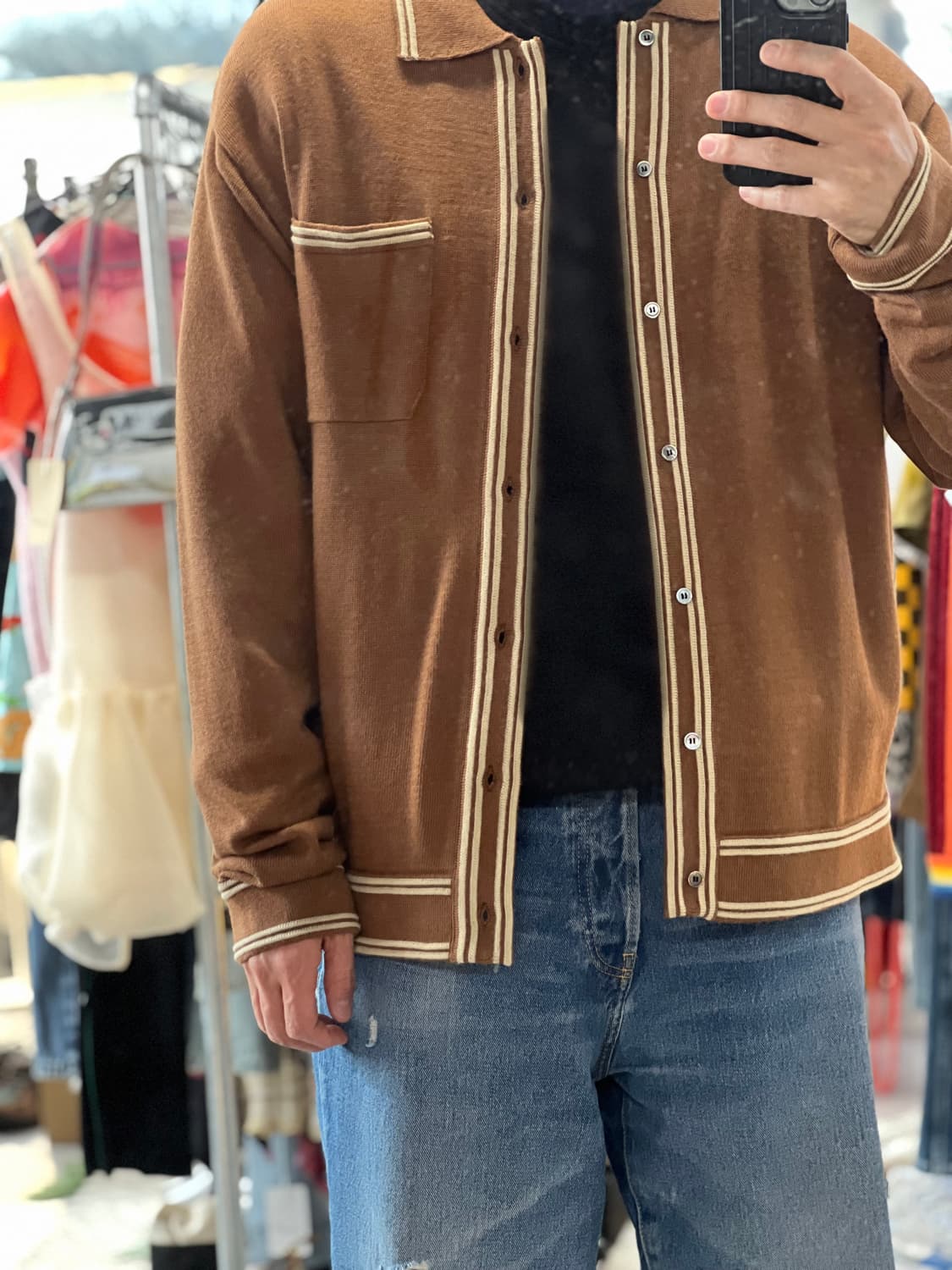 Awak NY 브라운 니트 가디건 새상품 상품이미지6