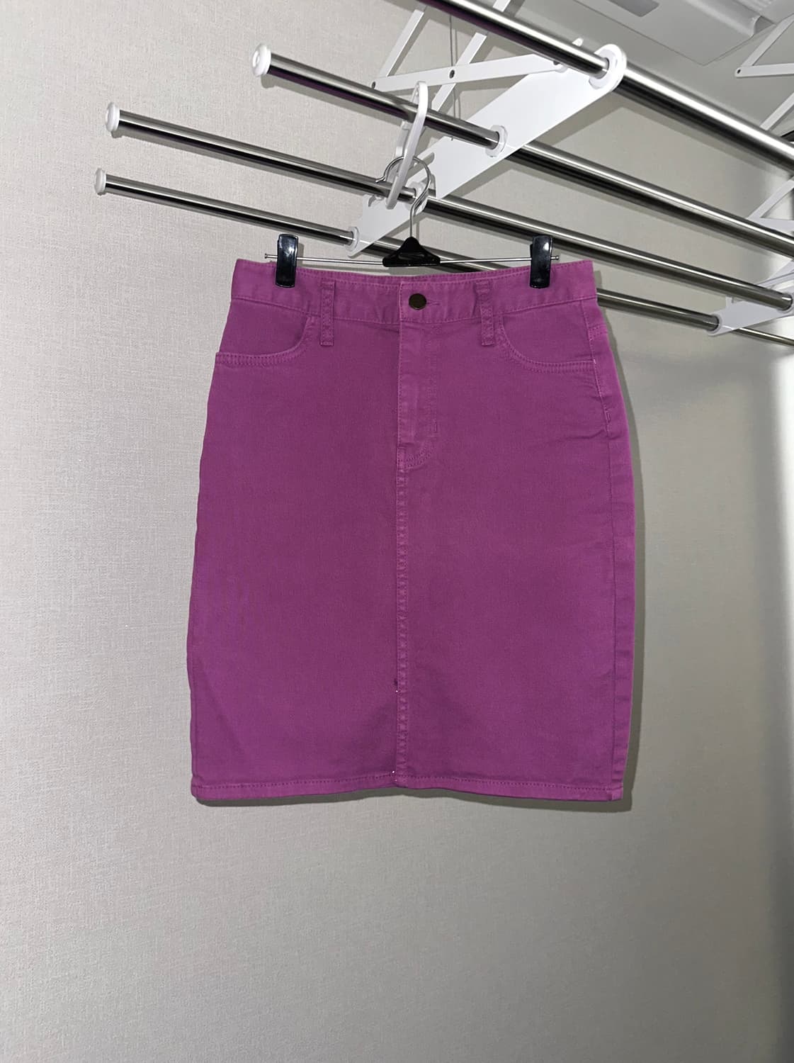 핫핑크 h라인 스커트 상품이미지2