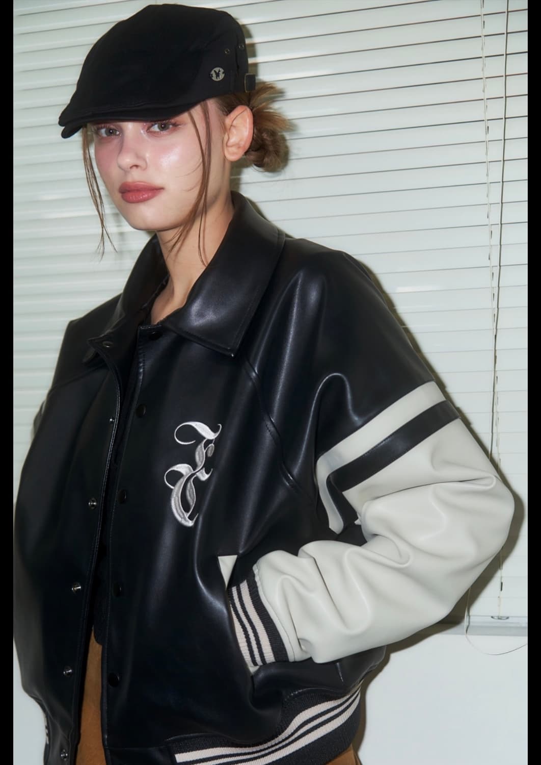 팬시클럽 멜로우 바시티 레더자켓  상품이미지2