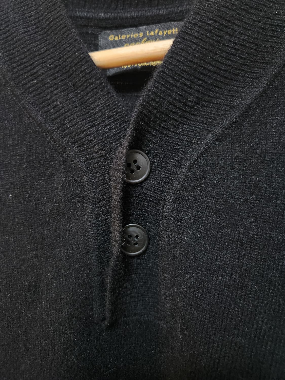 Galeries Lafayette 남성용 블랙 캐시미어 니트 상품이미지3