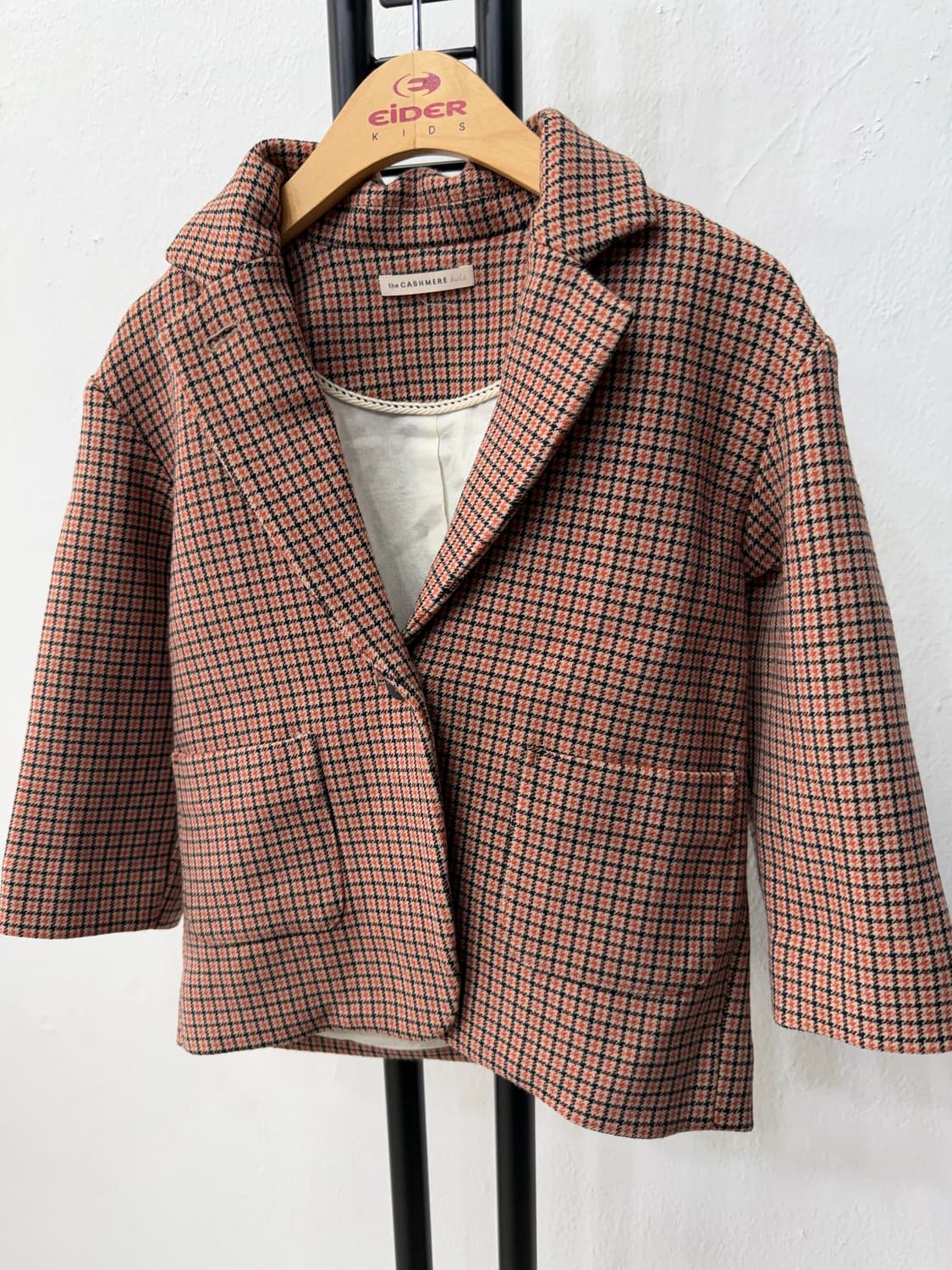 정품) 더캐시미어 한섬 키즈 헌즈투스 체크 자켓 100 상품이미지3