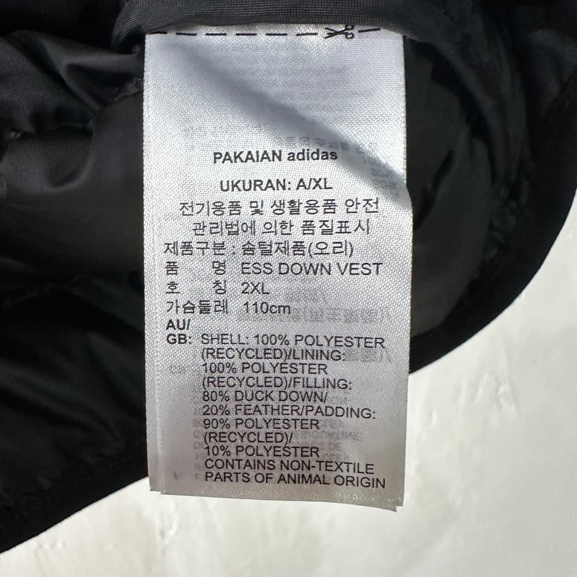 아디다스 덕다운 패딩조끼 XXL 상품이미지4