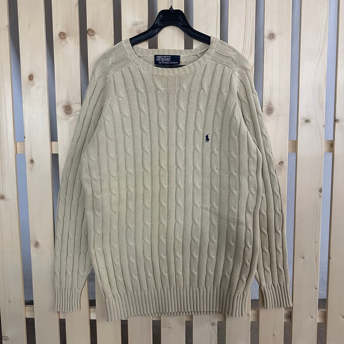 (M) 폴로 랄프로렌 크림 베이지 케이블 니트 상품이미지1