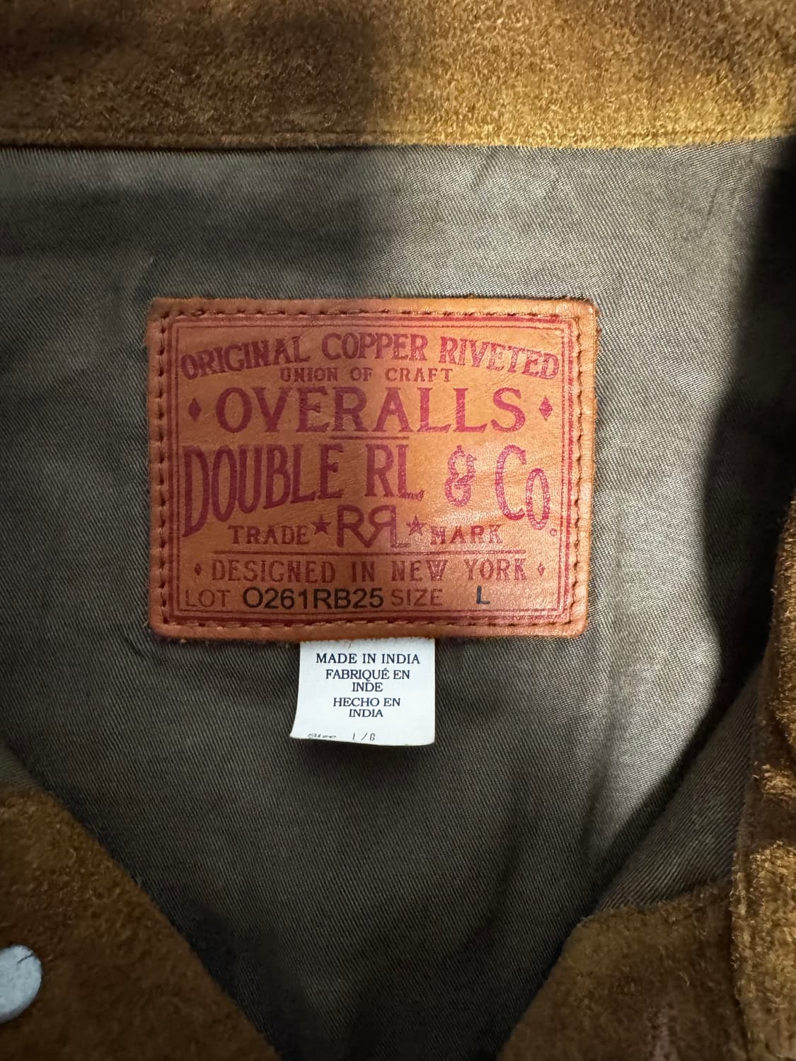 더블알엘  러프아웃 스웨이드 자켓 브라운 L 판매 / L -> M 교환 상품이미지2