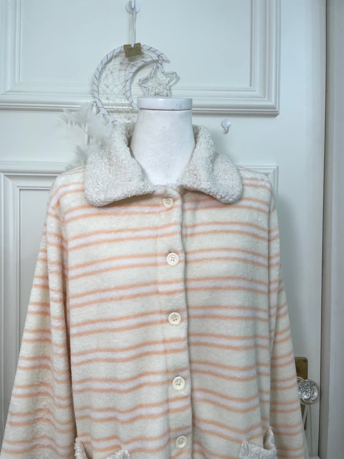 coral ivory stripe fur point homewear 상품이미지5