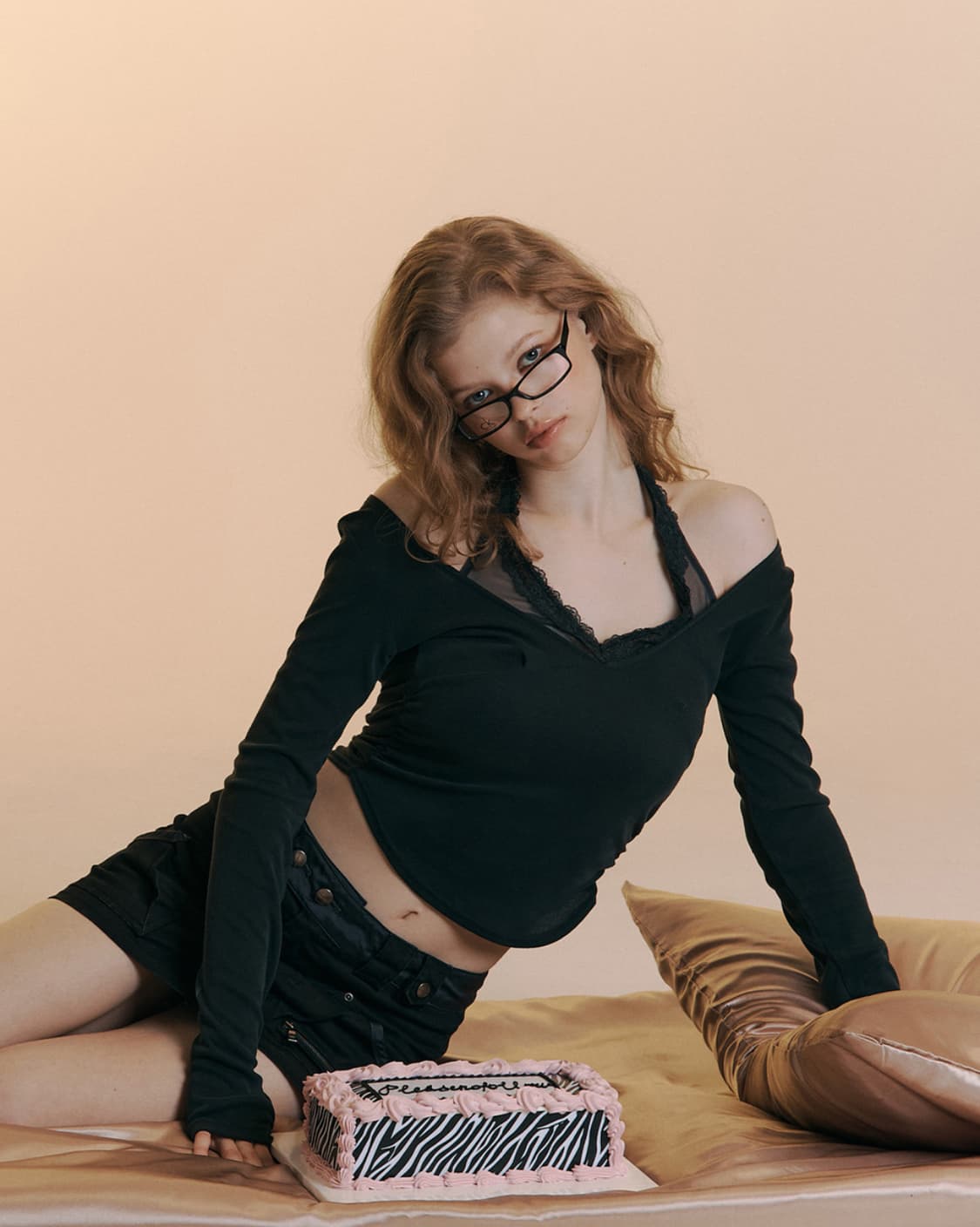 Amelia Lace Halter Long Sleeve Top (Cool 상품이미지2