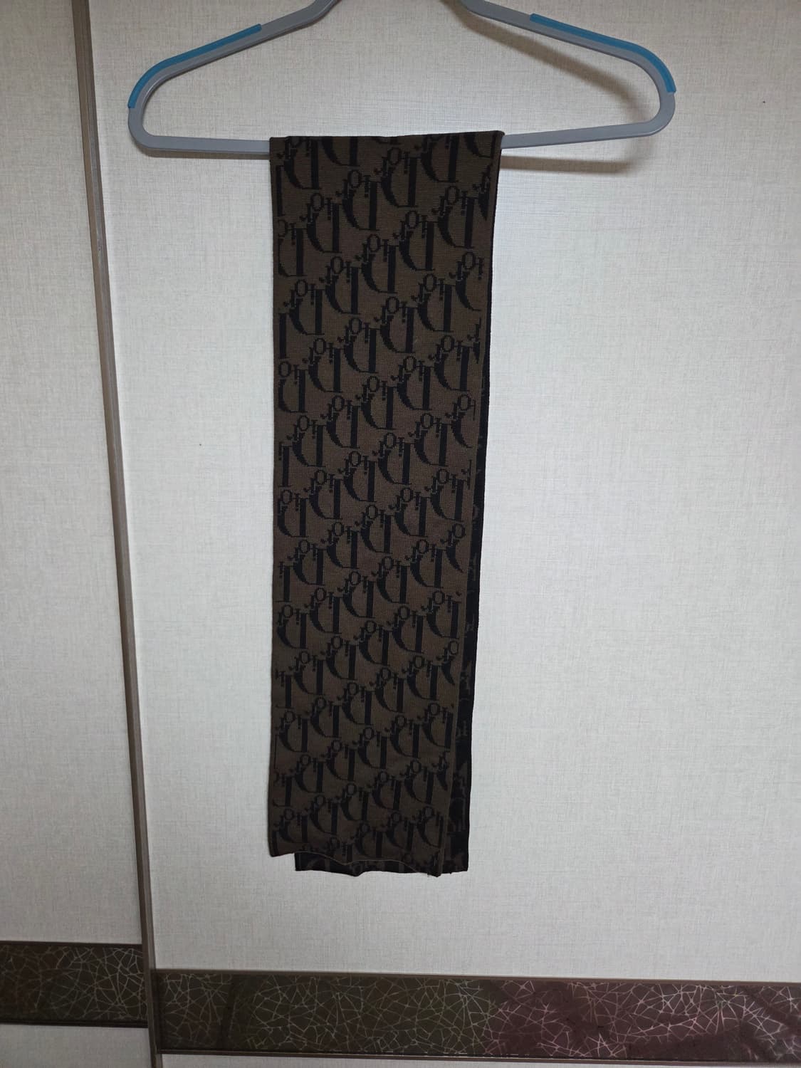 디올 Dior 로고 양면목도리 브라운/블랙 상품이미지2