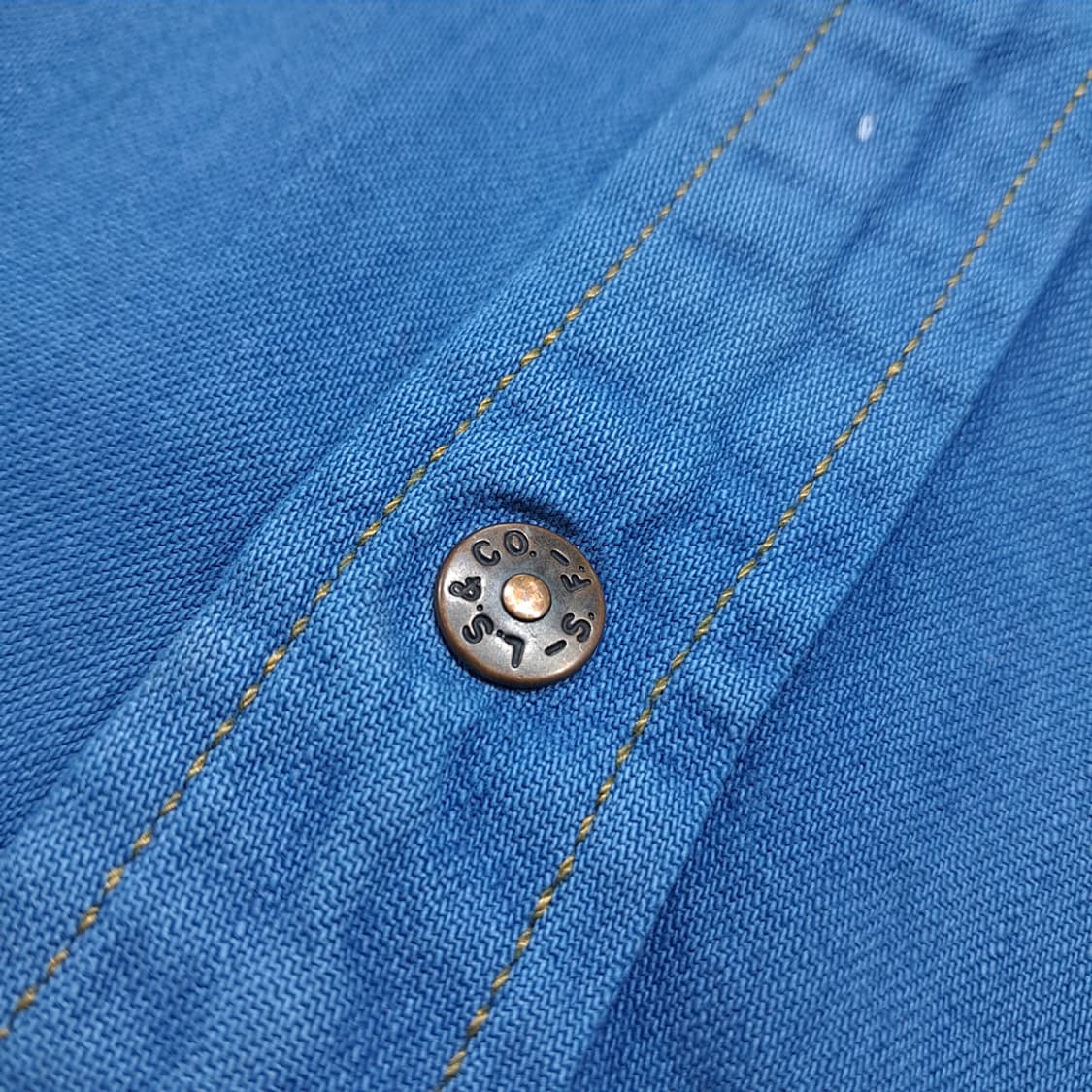 CL751 XL 리바이스 90s 코튼 웨스턴스냅 블루 데님셔츠 남방 상품이미지5