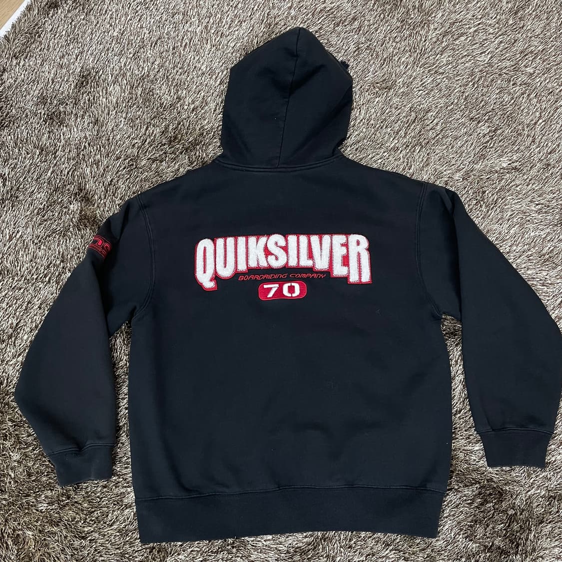 퀵실버 Quiksilver 블랙 90s 빅로고 후드집업 공용 M 상품이미지6