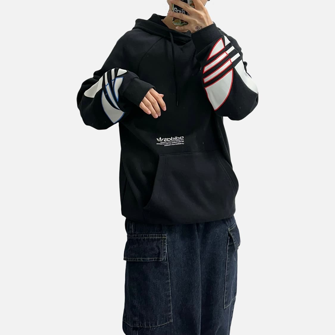 아디다스 오리지널 트레포일 후드티 블랙 상품이미지4