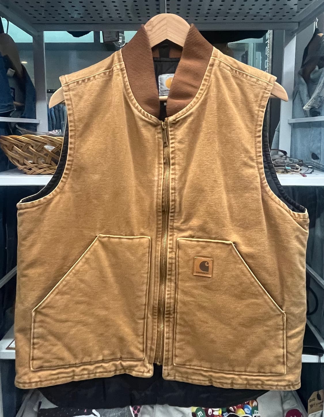 10s 칼하트 브라운 퀼팅 조끼 자켓 상품이미지1