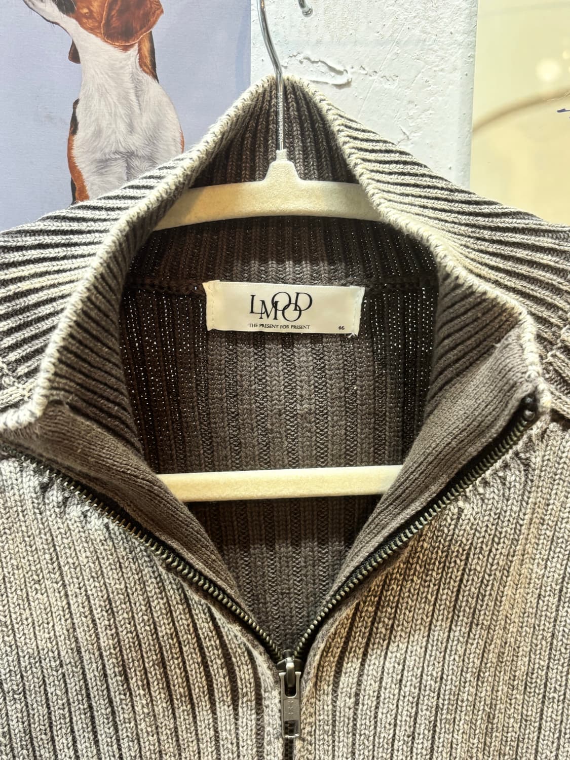 엘무드 피스 다이드 니트 집업 상품이미지3