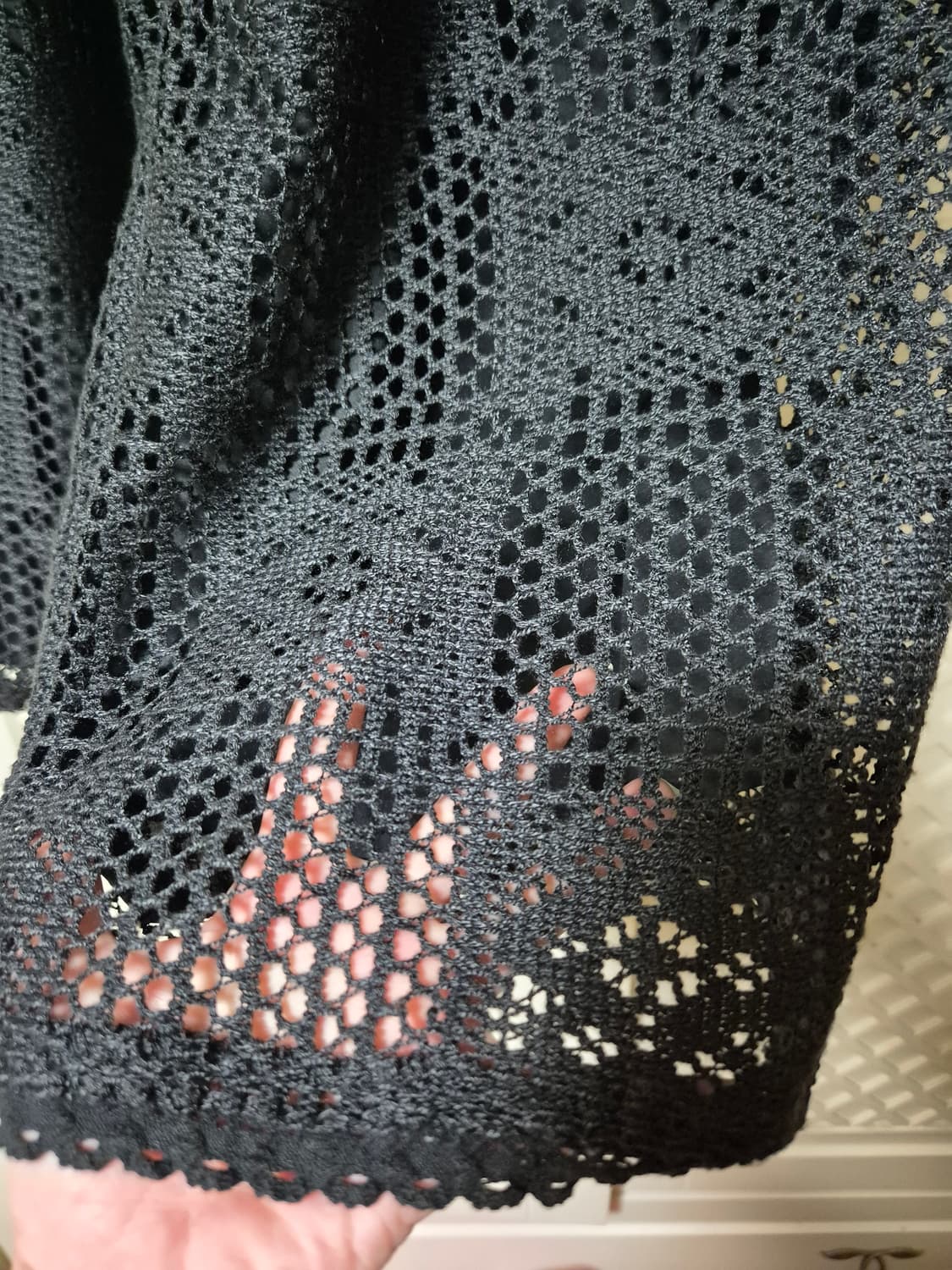 블랙 레이스 와이드 팬츠 상품이미지5