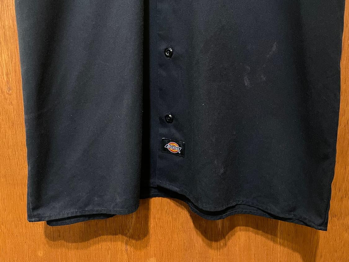 (M) Dickies 디키즈 자수 반팔 워크 셔츠 블랙 상품이미지6