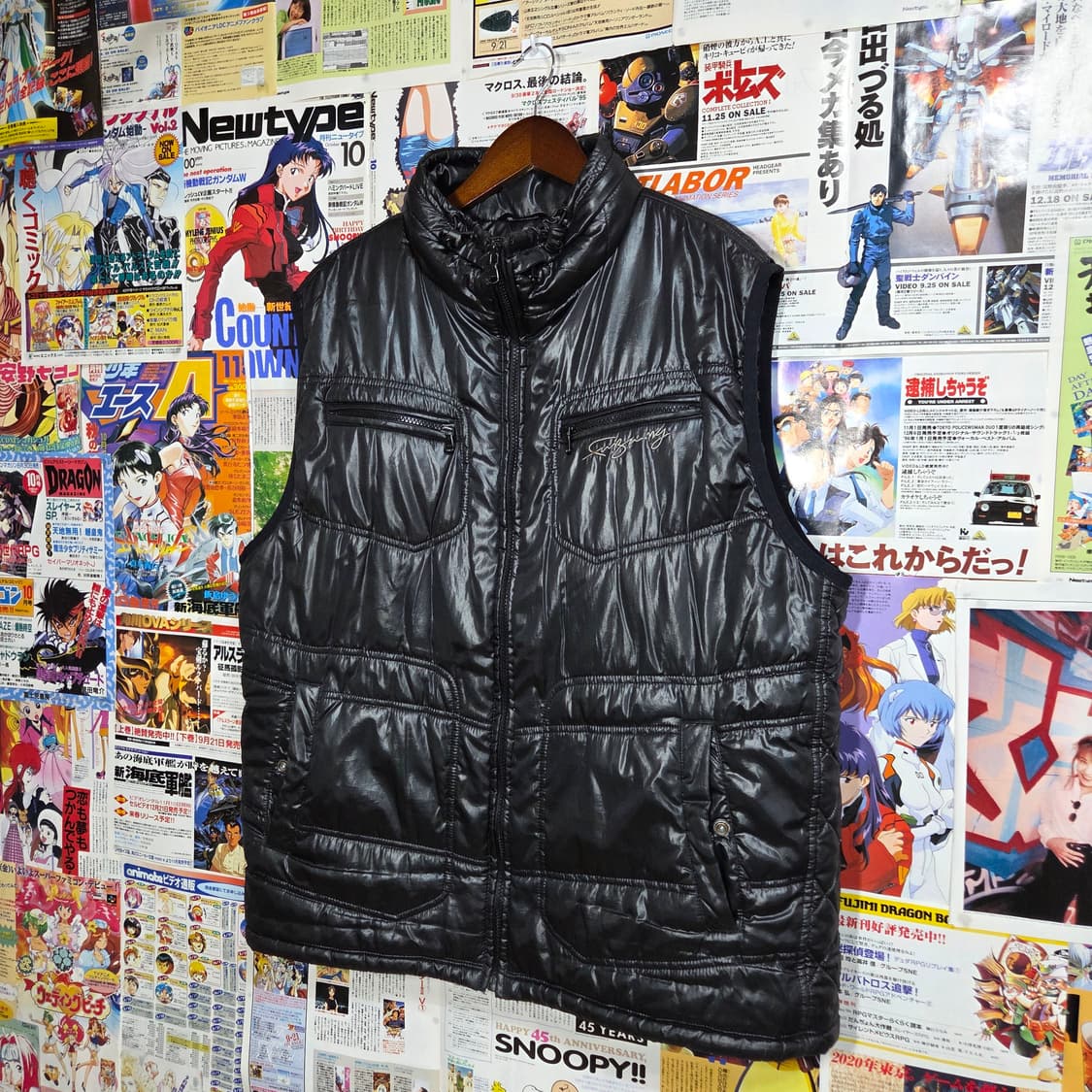 후부 블랙 유광 패딩 베스트 상품이미지2