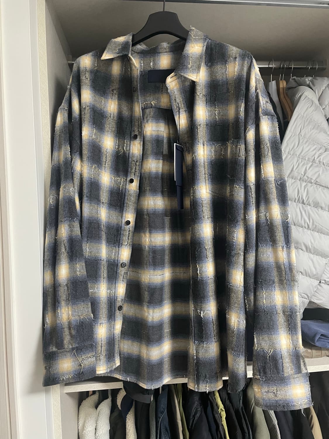 준지 25FW 그리드 니들 체크 루즈핏 셔츠 50Size 상품이미지1
