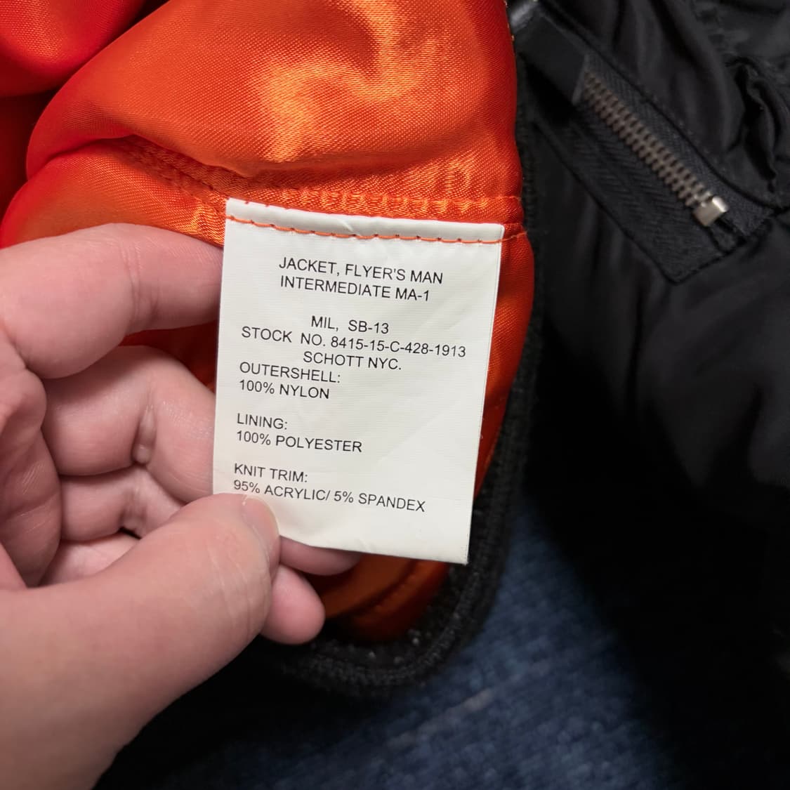 쇼트 ma-1 항공점퍼 블랙 상품이미지6