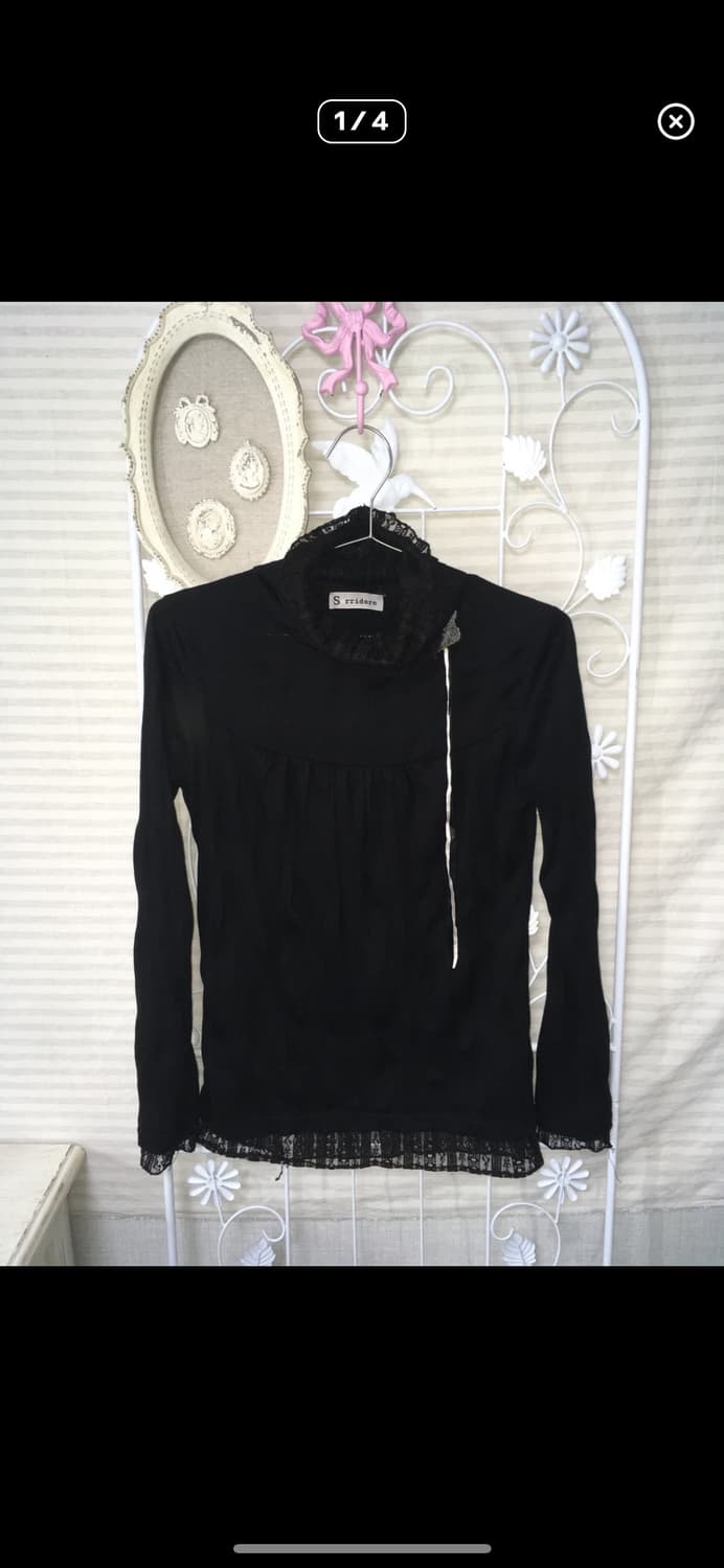 jpn vintage black lace layered ribbon 상품이미지1