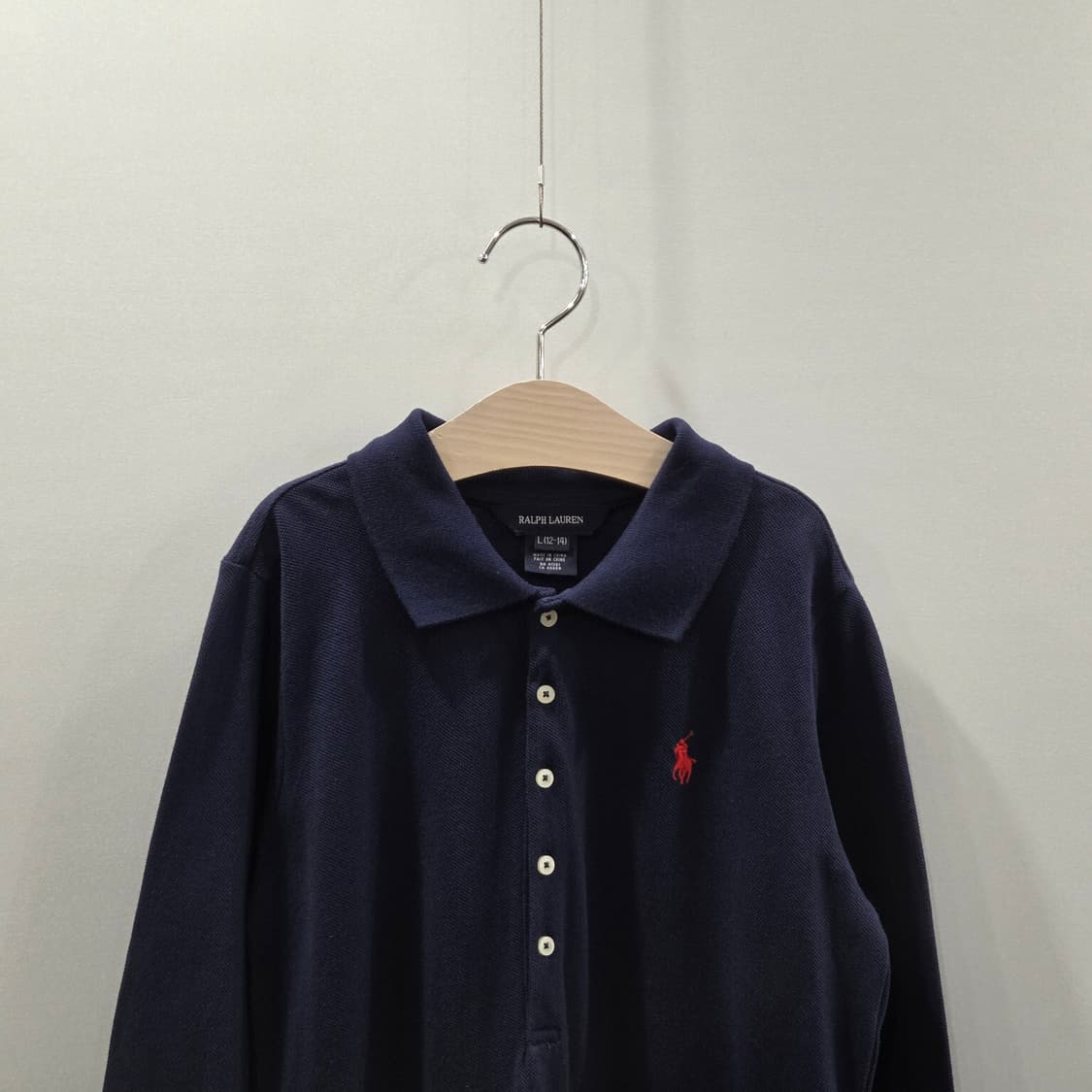 폴로랄프로렌 걸즈 피케 카라 원피스 네이비 L/12/14 상품이미지2