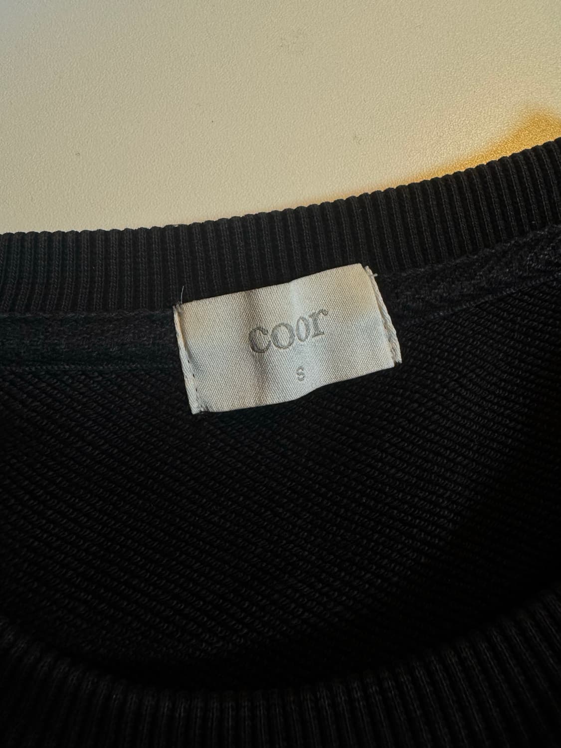 [S]Coor 쿠어 가먼트다잉 맨투맨 블랙 상품이미지4