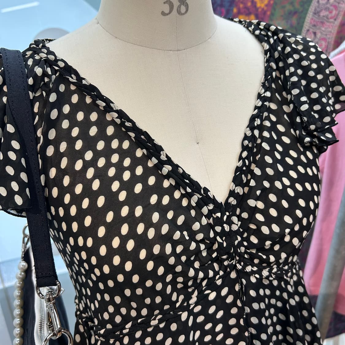 Vintage y2k Dot Feminine Top 상품이미지2