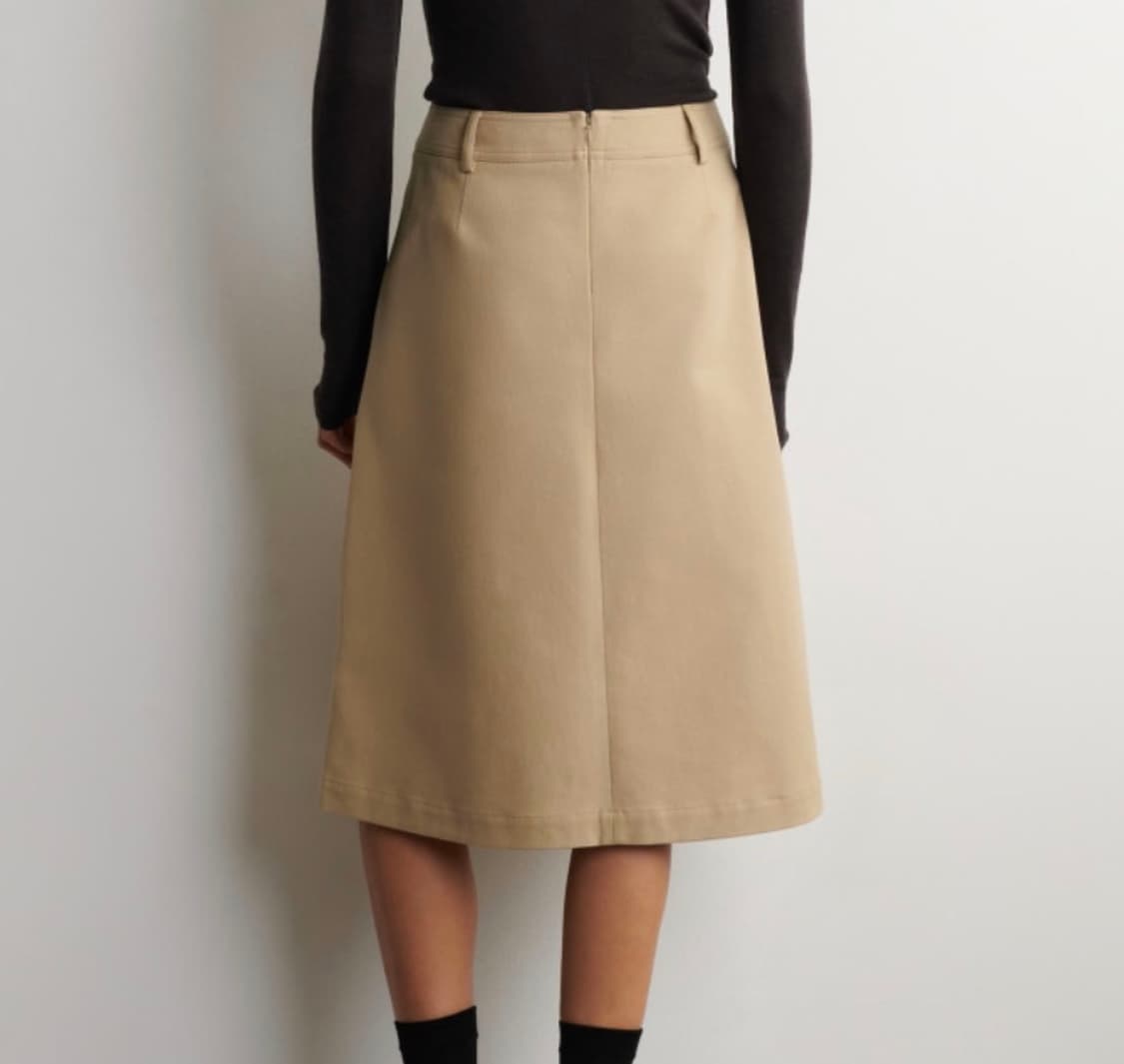 COS 코스 디컨스트럭티드 플리티드 코튼 A라인 미디 스커트 34 상품이미지5