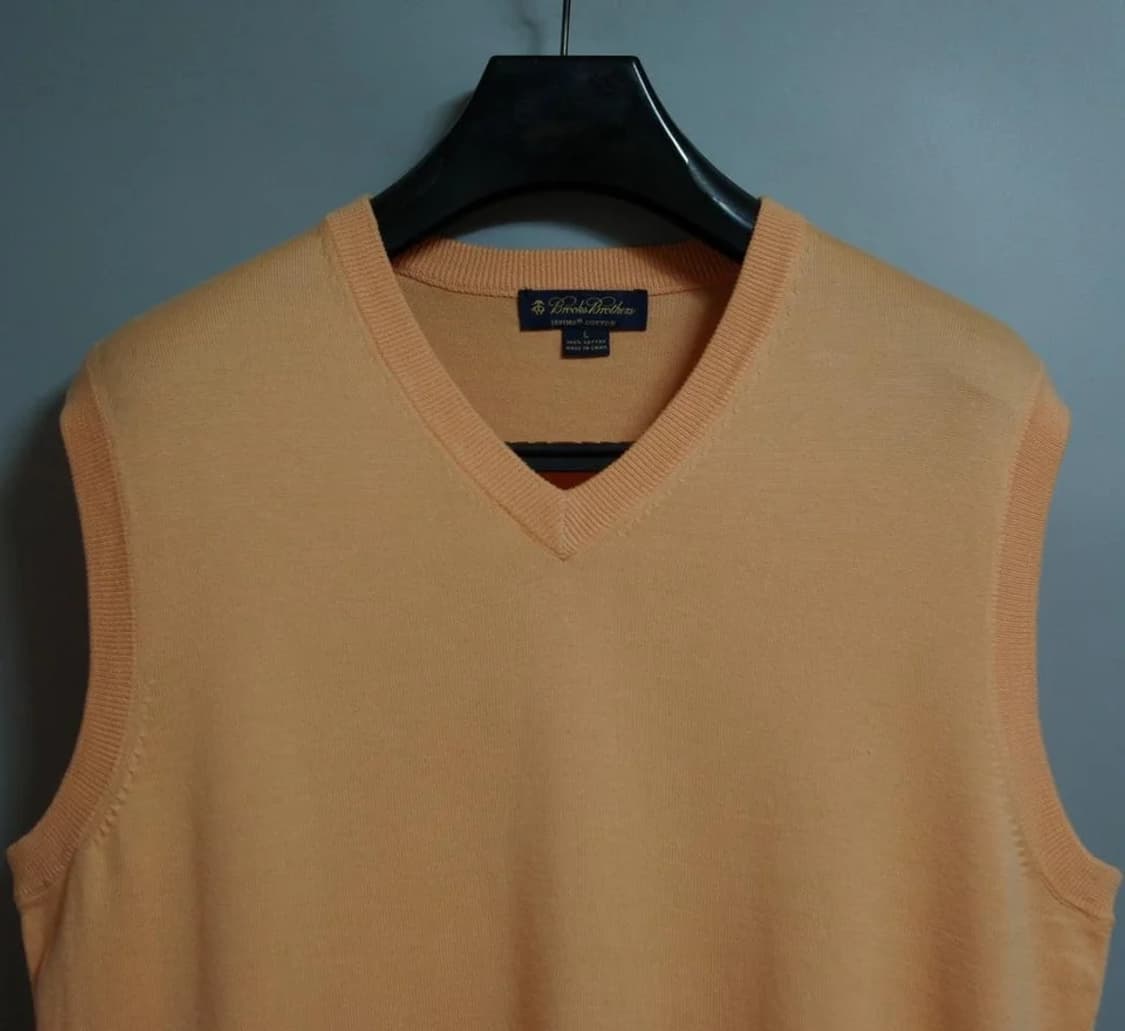브룩스브라더스 수피마코튼 브이넥 니트조끼 L 상품이미지1