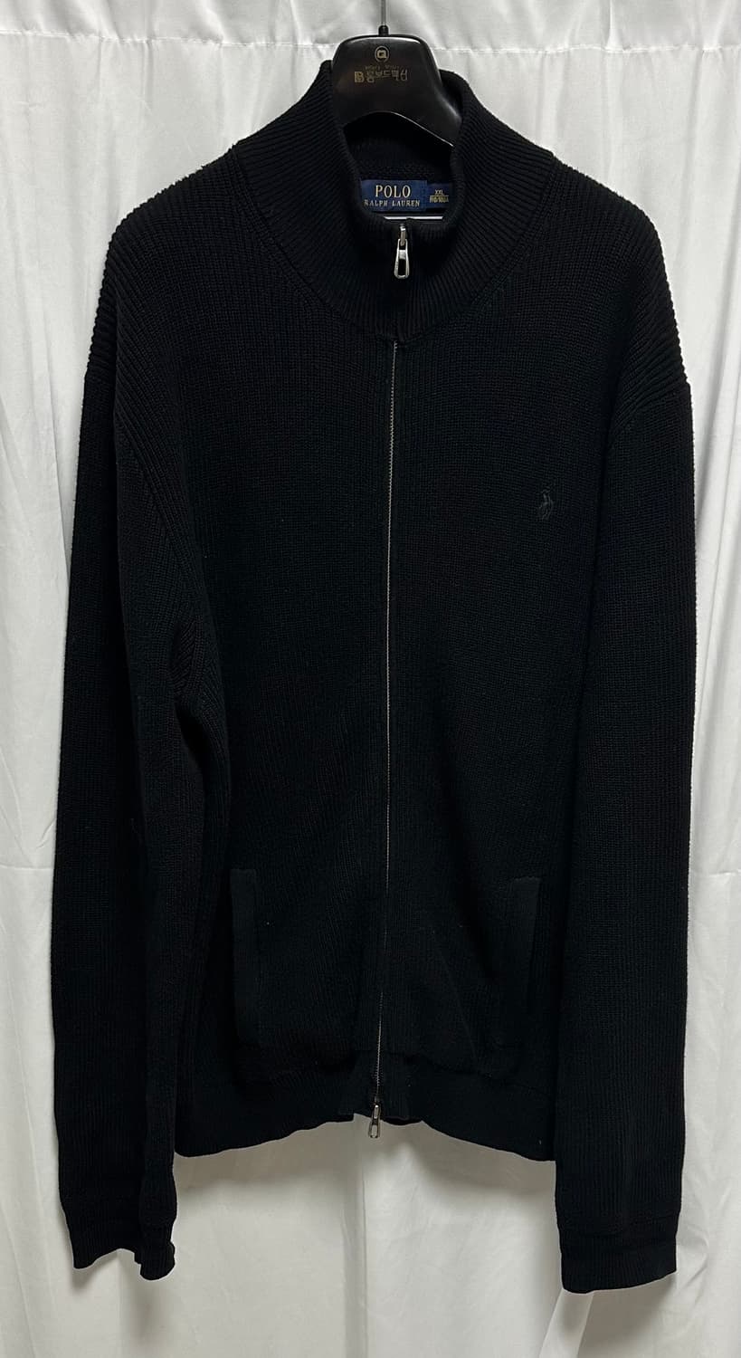 no.94 폴로 랄프로렌 블랙 니트 풀집업 2xl 새상품급 상품이미지1