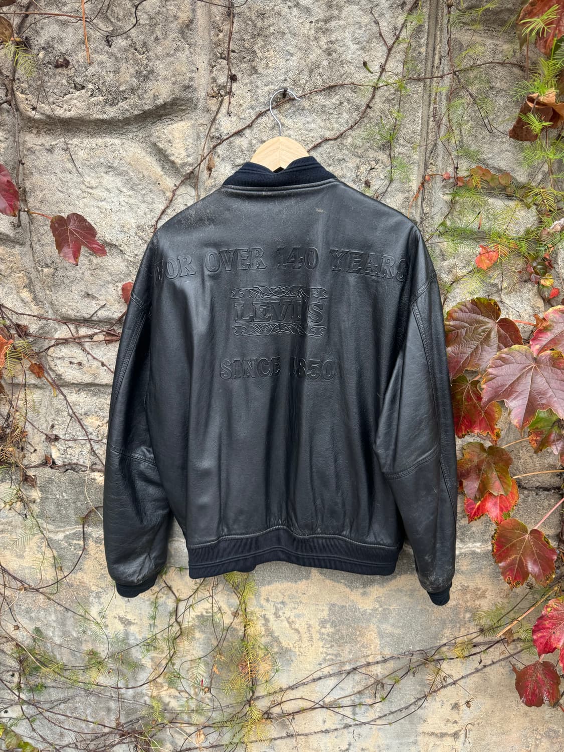 90s 리바이스 140주년 기념 리버시블 양면 소가죽 스카쟌 자켓 상품이미지2