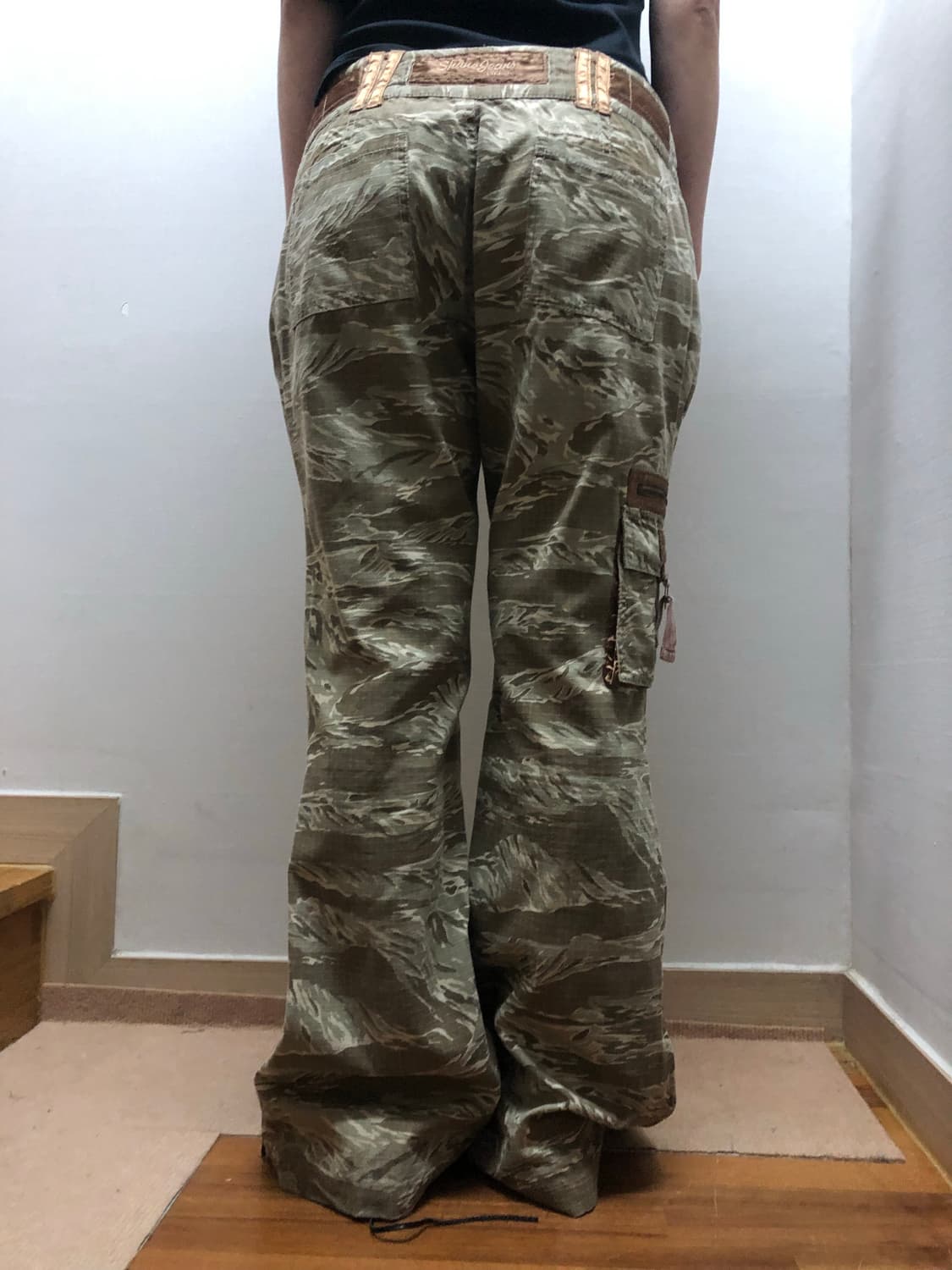빈티지 카키 타이거 카모 부츠컷 팬츠 상품이미지7