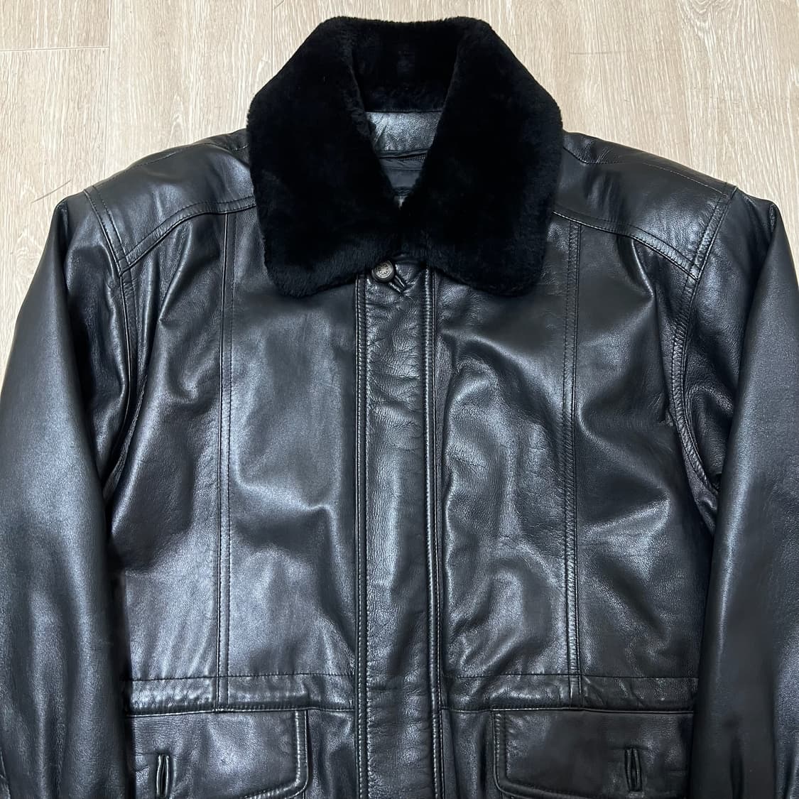 골프브라더스 남성 천연 양가죽 봄버 카라 가죽자켓 XL/105  상품이미지2
