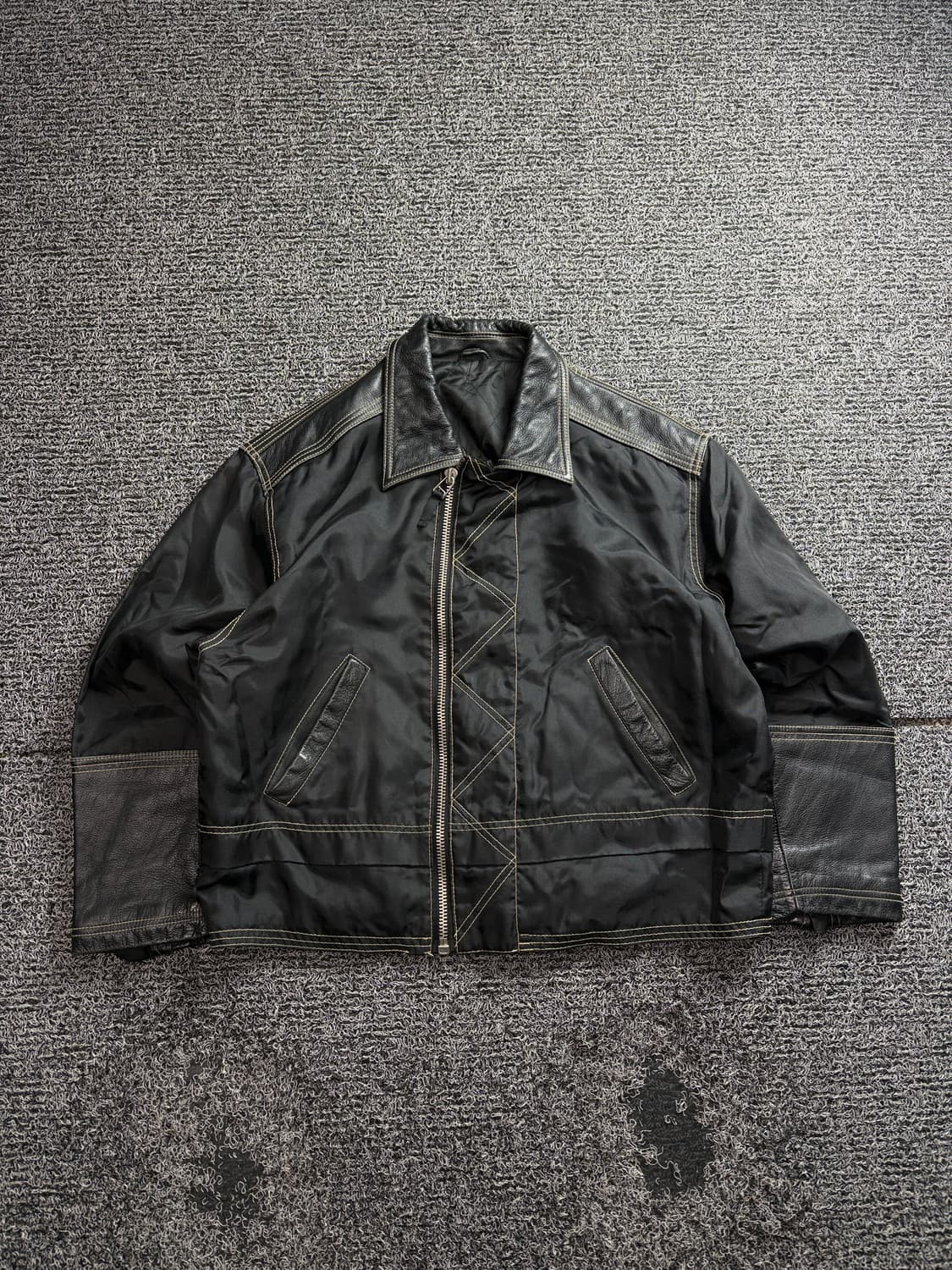 빈티지 아카이브 레더 디테일 플라이트 봄버 자켓 3083 상품이미지2