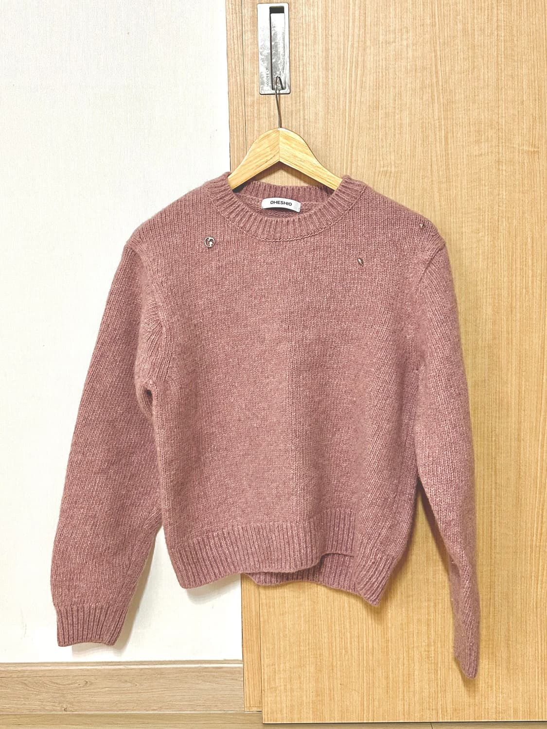 오헤시오 쉐틀랜드 울 니트 풀오버 핑크 FREE 상품이미지2