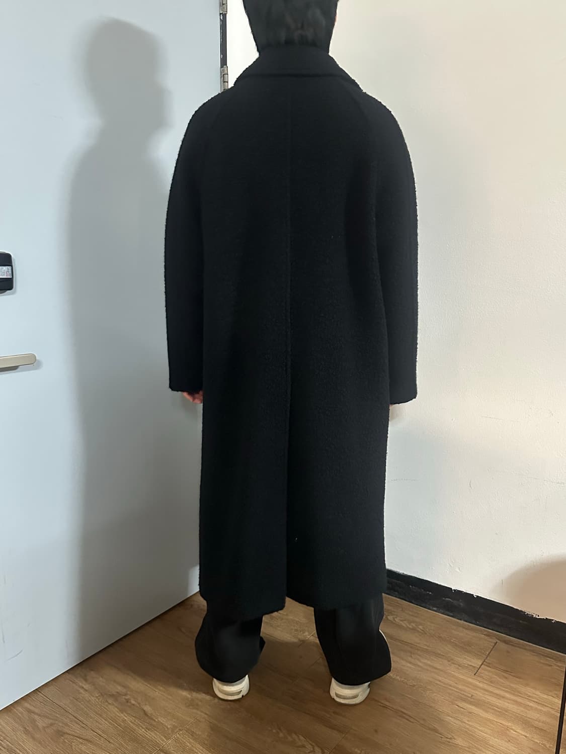 누아클레 울 부클 발마칸 코트 블랙  상품이미지5