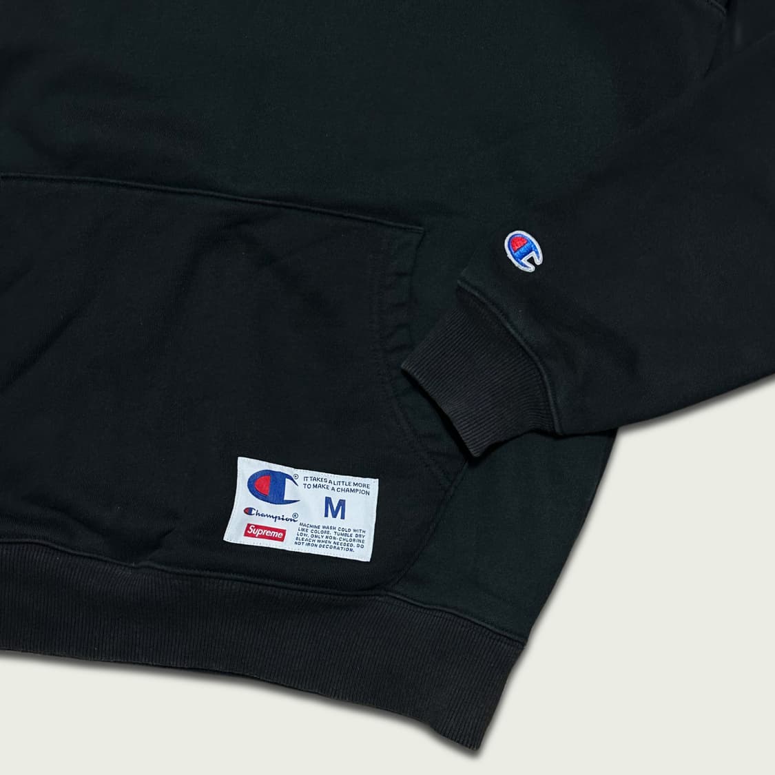 슈프림 x 챔피온 아치 스펠로고 후드티 상품이미지4
