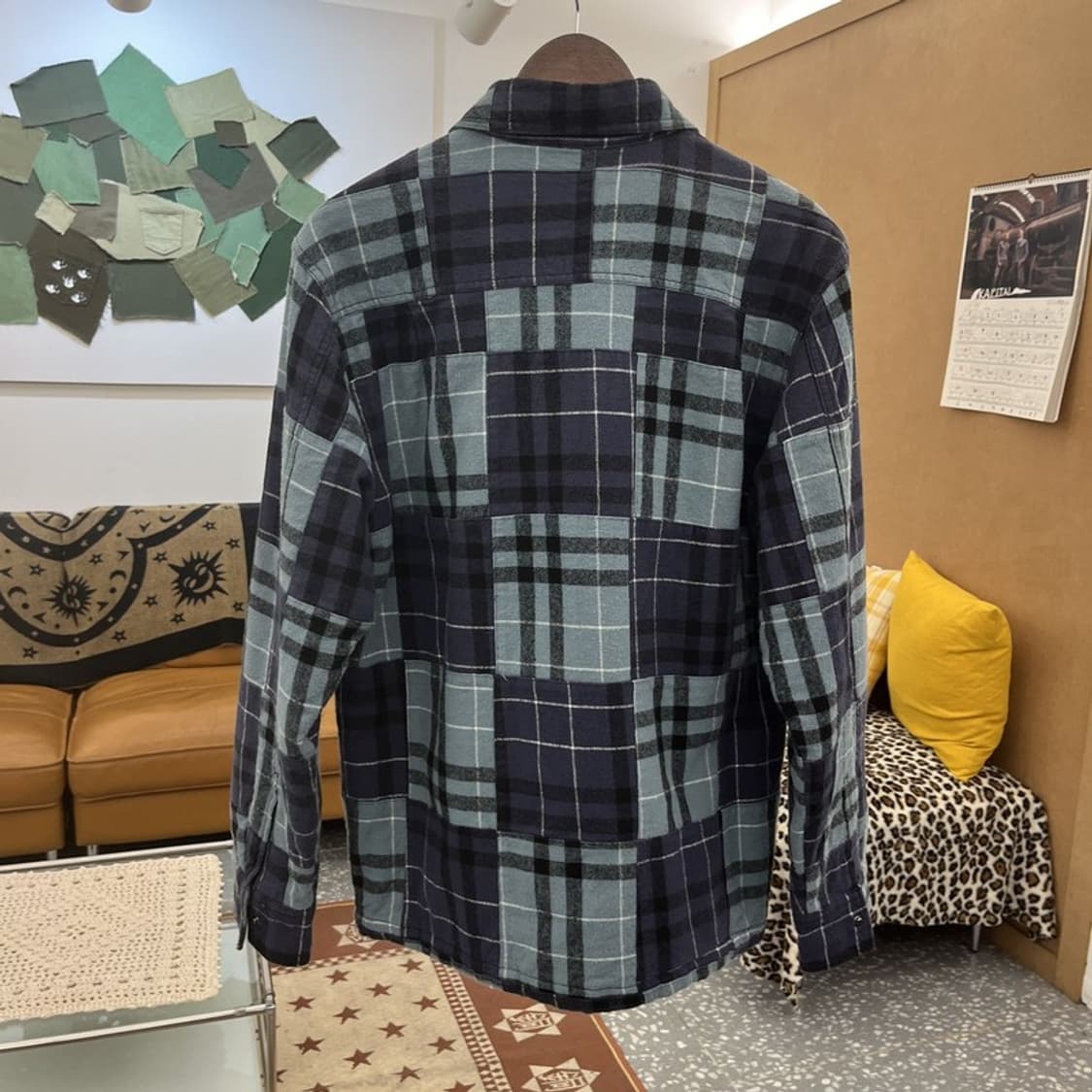 오베이 올드스쿨 캐주얼 빈티지 격자 체크 자켓 M C09908 상품이미지4