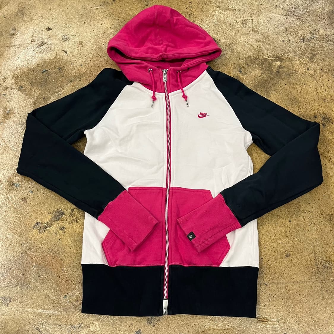나이키 화이트 블랙 핑크 후드집업 상품이미지2