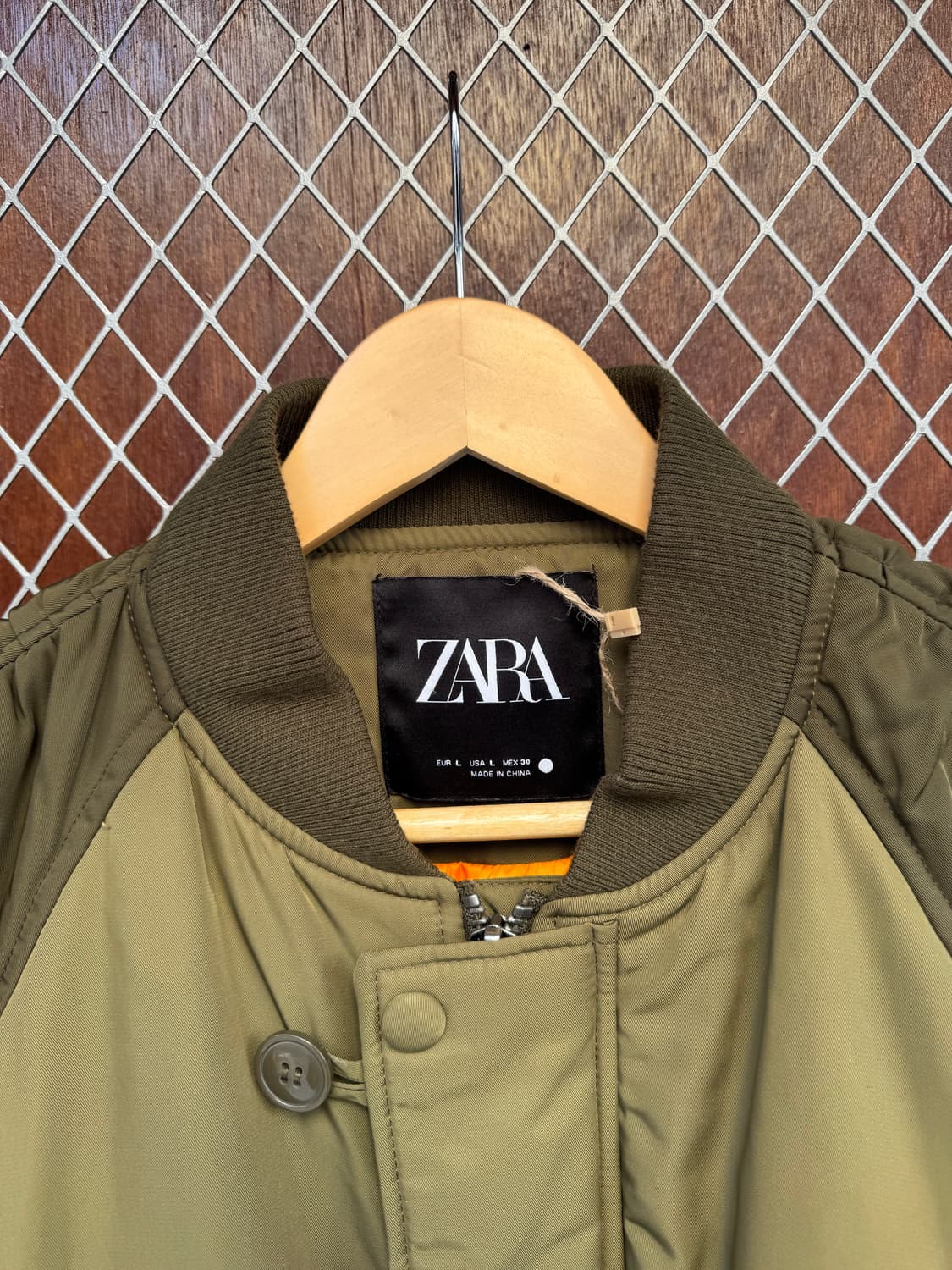 ZARA 자라 카키 셔링 플라이트 봄버 자켓 L 상품이미지6
