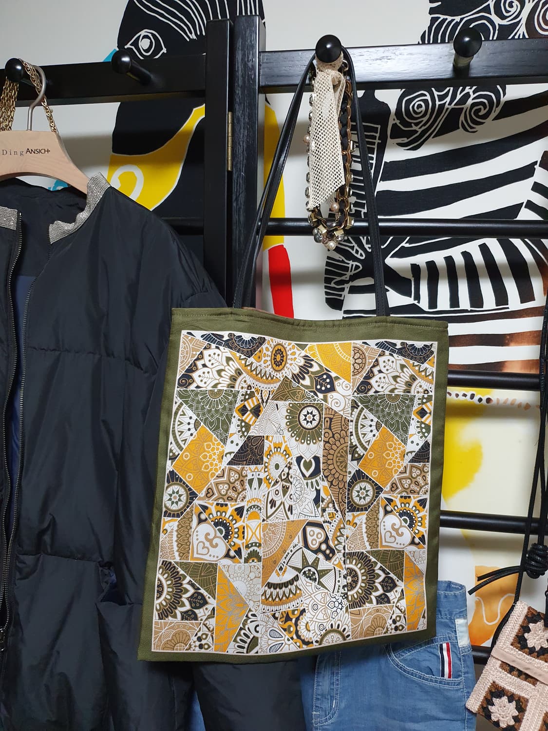 요즘 뜨는 에코백 실크프린트  토트백 상품이미지1