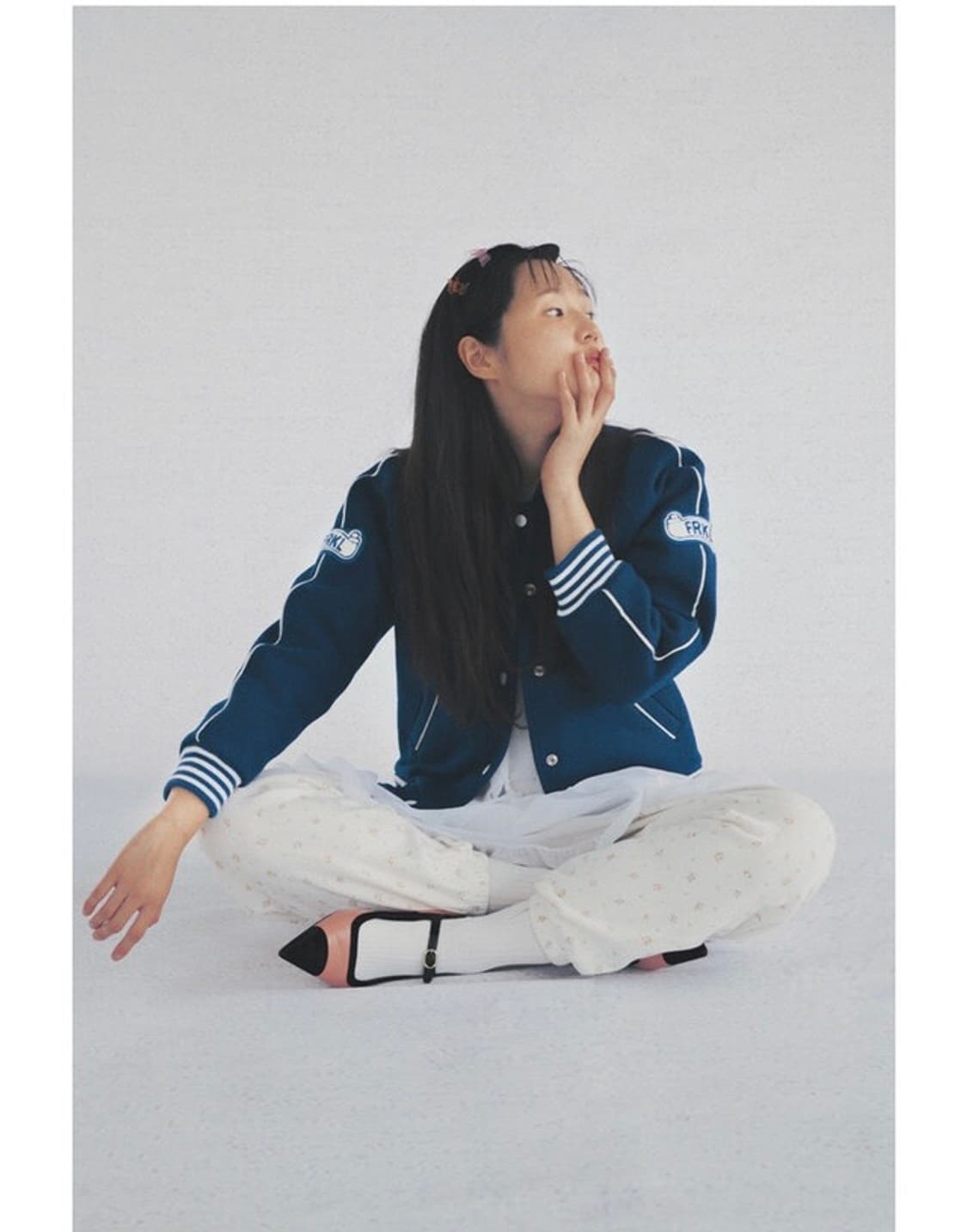 프레클 레글런 바시티 자켓 블루 s freckle 상품이미지2