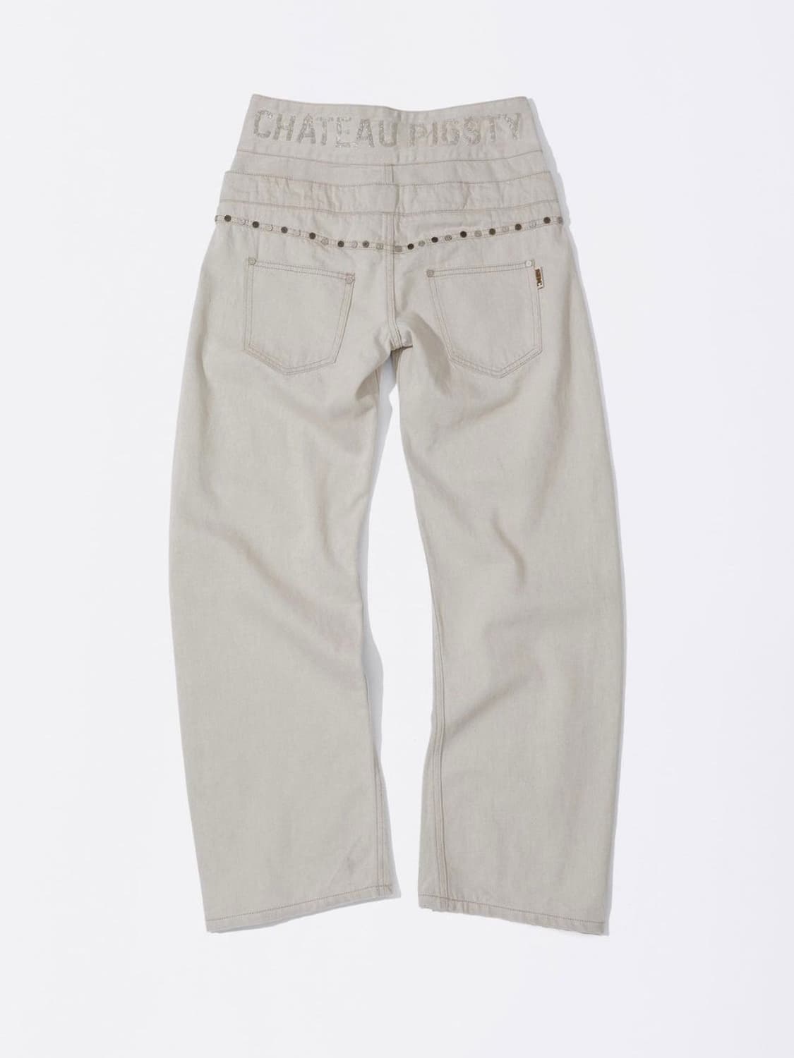 Beaded Layered Denim Pants Nonfade Raw 상품이미지4