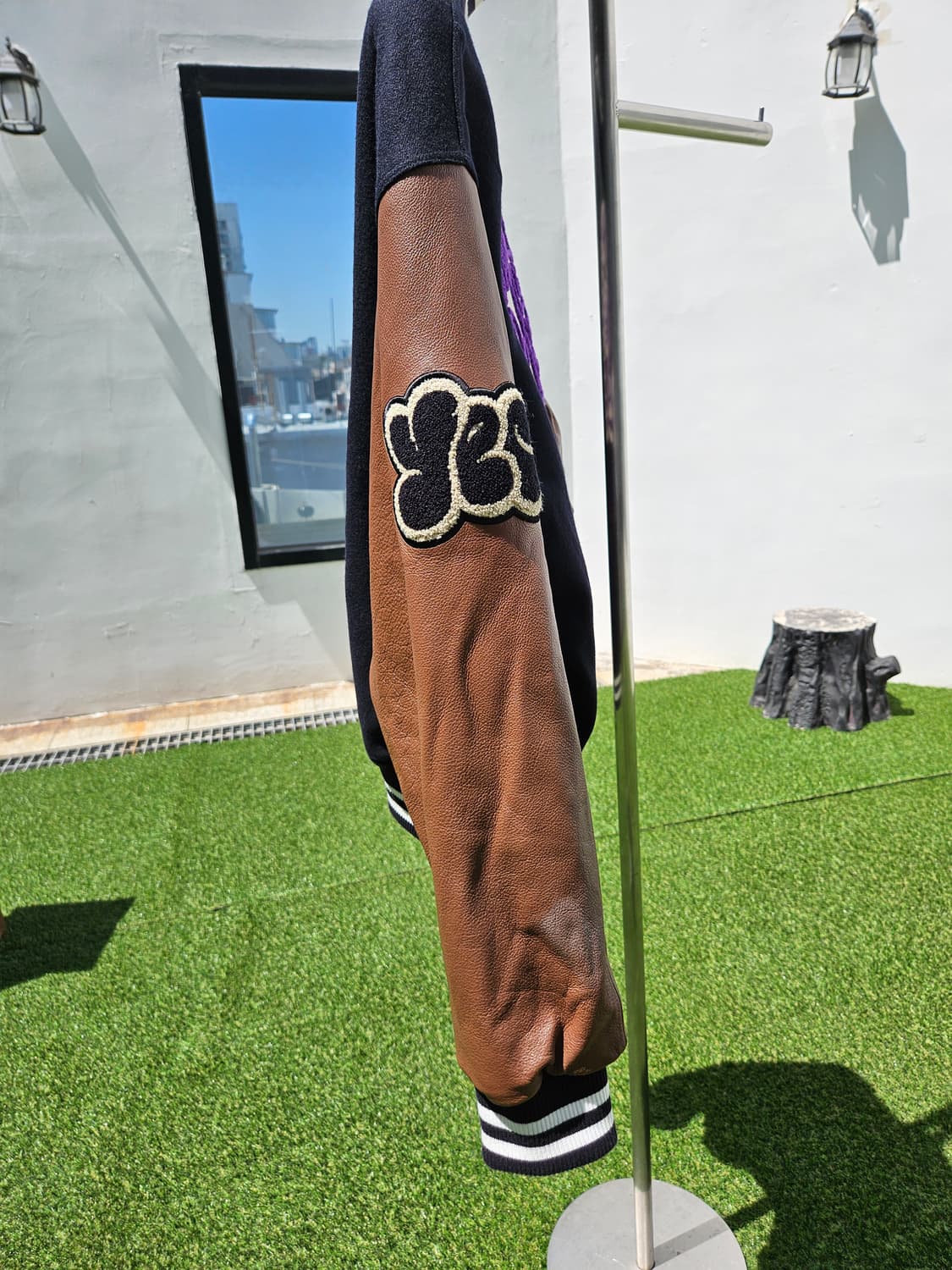 예스아이씨 레더 울 바시티 자켓 상품이미지4