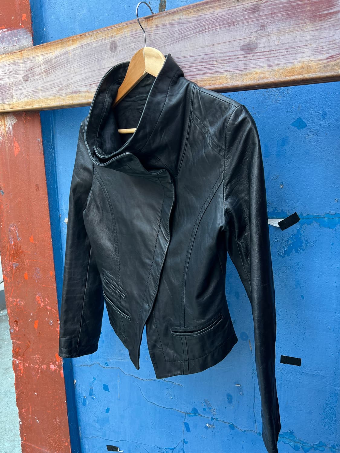 Vintage (W) High Neck Leather Jacket 상품이미지1