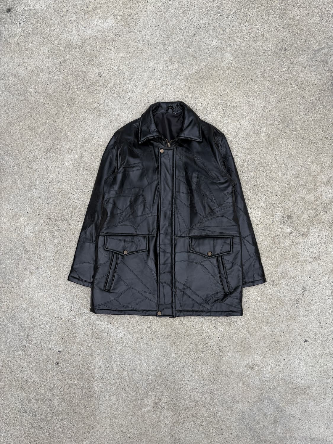 리얼 레더 패치워크 카코트 (양가죽) 상품이미지1